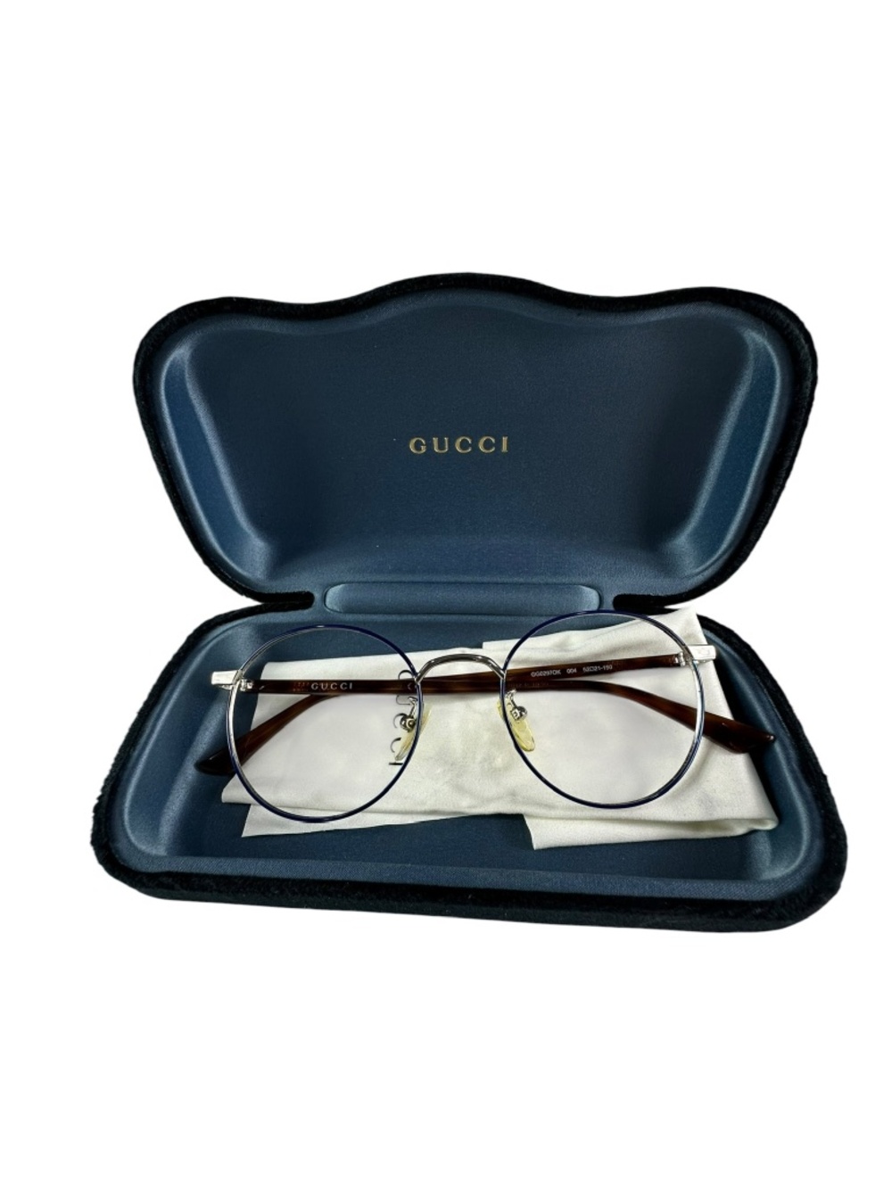 Genuine GUCCI GG0297 OK Round Frame Eyeglasses With Case Unisex